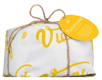 Traditioneller Viani Panettone mit Zabaione 650g in der eleganten Weihnachtsverpackung von Il Gusto di Mario