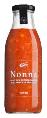 Sugo alla Nonna 500 ml – herzhafte italienische Tomatensauce mit Gemüse und Basilikum im Glas
