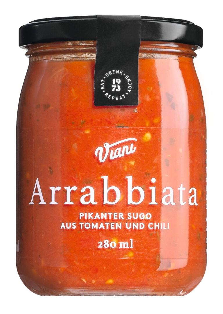 Sugo all’arrabbiata 280 ml – würziger Tomatensugo mit Chili in der Glasflasche