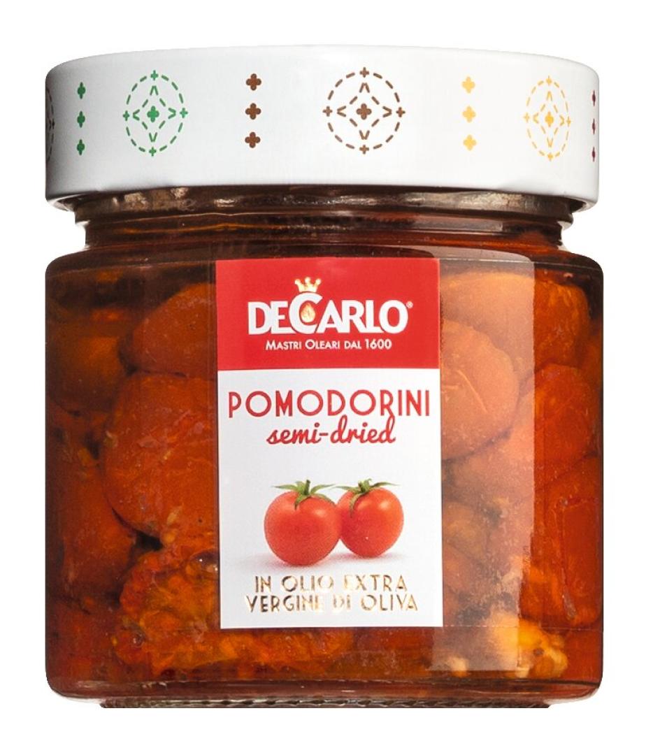 Pomodorini semisecchi – Halbgetrocknete Tomaten in Olivenöl mit Kräutern, 200 g