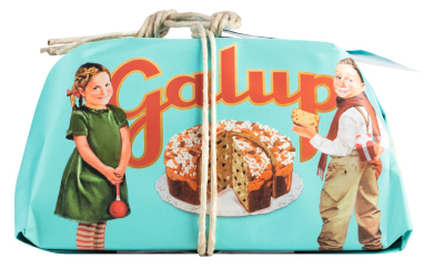 Panettone mit Apfel und Zimt, 750 g – mit Haselnussglasur, Hagelzucker und ganzen Mandeln in winterlicher Geschenkverpackung