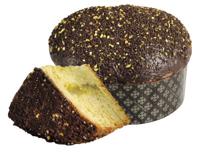 Panettone mit Pistaziencreme, 1.000 g – gefüllt mit Bronte Pistazien DOP und Glasur aus gehackten Pistazien & dunkler Schokolade