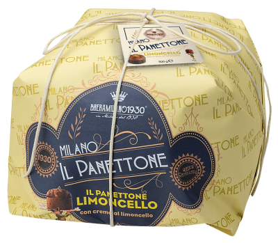 Panettone mit Limoncellocreme und kandierten Zitronenschalen, 500 g – ohne Rosinen, cremig-zitronig und festlich verpackt