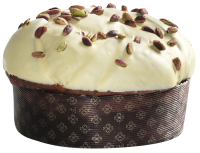 Panettone mit Pistazienglasur und ganzen Pistazien, 820 g, mit Glas Pistaziencreme 180 g – festliche Geschenkverpackung