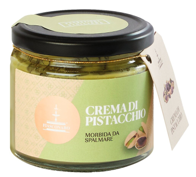Panettone mit Pistazienglasur und ganzen Pistazien, 820 g, mit Glas Pistaziencreme 180 g – festliche Geschenkverpackung