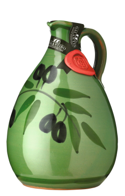 Natives Olivenöl extra „Affiorato“ im 500 ml Krug – handgeschöpftes italienisches Olivenöl von Ogliarola- und Coratina-Oliven