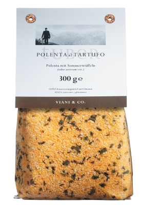 Polenta mit 6 % Sommertrüffeln, Steinpilzen und Kräutern – 300 g Packung