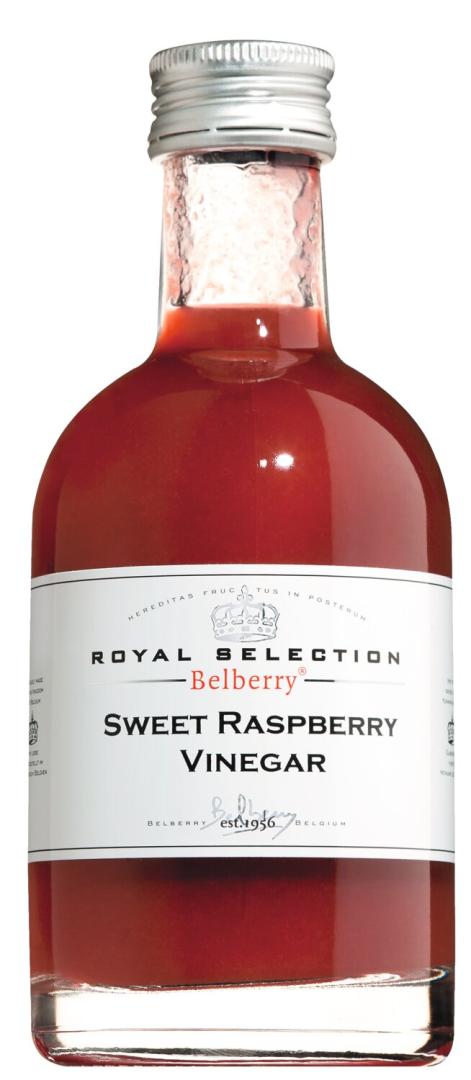 Sweet Raspberry Vinegar 200 ml – fruchtiger Himbeeressig mit Fruchtmark für Salate, Desserts und Geflügelgerichte