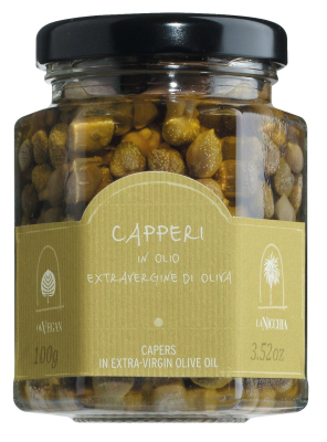 Mittelgroße Kapern in nativem Olivenöl extra im Glas – italienische Feinkost von Cascina San Giovanni