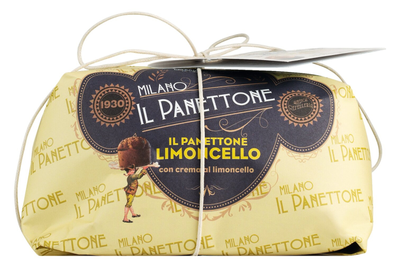 Breramilano Panettone Limoncello 500g elegant handgewickelt in Geschenkpapier von Il Gusto di Mario
