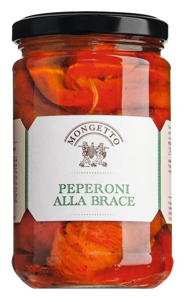 Peperoni alla brace – gegrillte Paprikastücke in Olivenöl, Glas 290 g