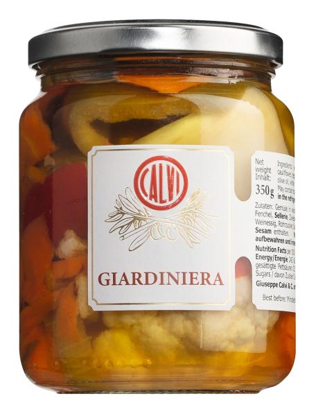 Giardiniera – eingelegtes italienisches Gartengemüse in Olivenöl im Glas
