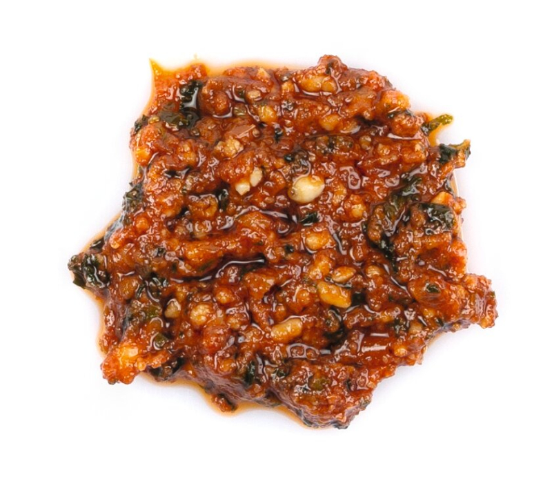 Frisches Pesto Rosso – Tomatenpesto mit Basilikum, Grana Padano und Pecorino aus der Toskana