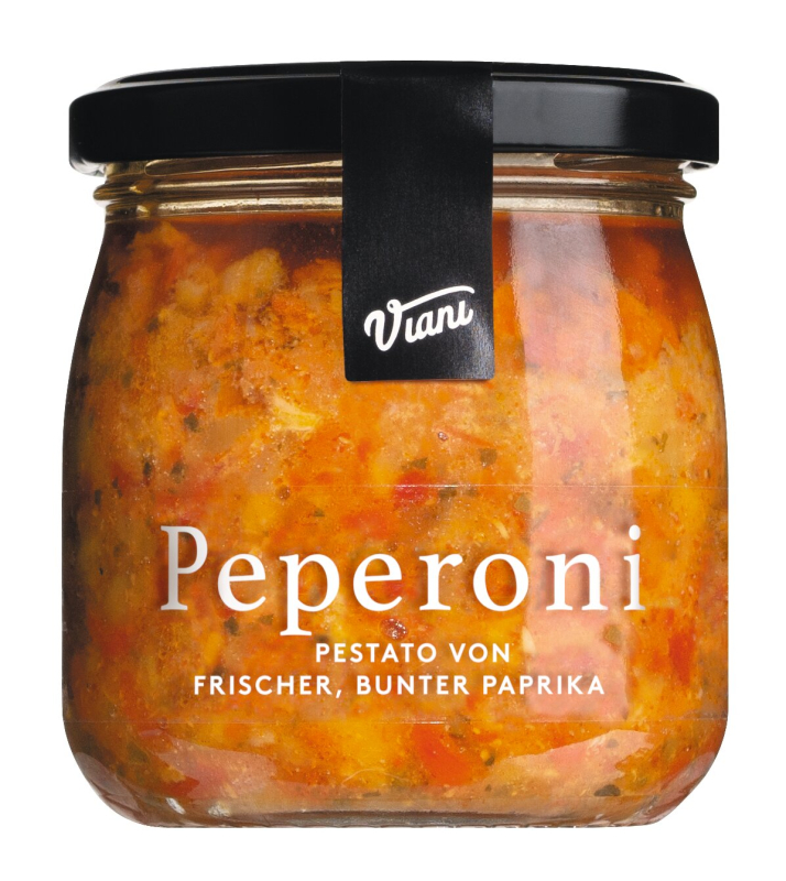 Pestato aus frischer, bunter Paprika – mit Grana Padano, Sardellen und nativem Olivenöl extra