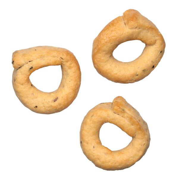 Taralli al Pomodoro e Origano – italienischer Knabber-Snack mit Tomate und Oregano aus Apulien, erhältlich bei Il Gusto di Mario