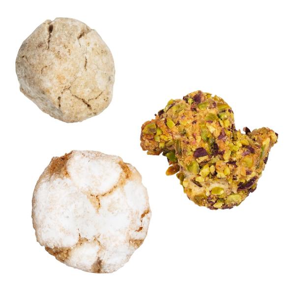 Sizilianisches Mandel- und Pistaziengebäck – glutenfreie Biscotti mit Mandeln, Pistazien, Kirschen und Orangenschale, Beutel 200 g