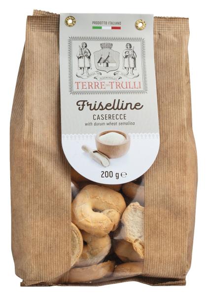 Friselline Caserecce 200 g – knuspriges apulisches Gebäck in Kringelform, ideal zum Aperitivo