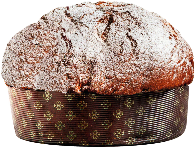 Panettone Pandorato, 700 g – ohne kandierte Früchte und Rosinen, mit Glasur, Hagelzucker und Puderzucker