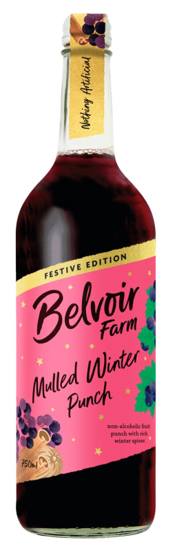 Winterlicher Punsch ohne Alkohol – 0,75 l Flasche von Belvoir Fruit Farms, fruchtig-würzig