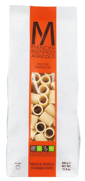 Mezze Maniche 500 g – kurze, breite Röhrennudeln aus Hartweizengrieß für cremige Saucen und Ofengerichte